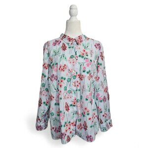 NWOT TOMMY HILFIGER cotton button down collared long sleeve top size 1X